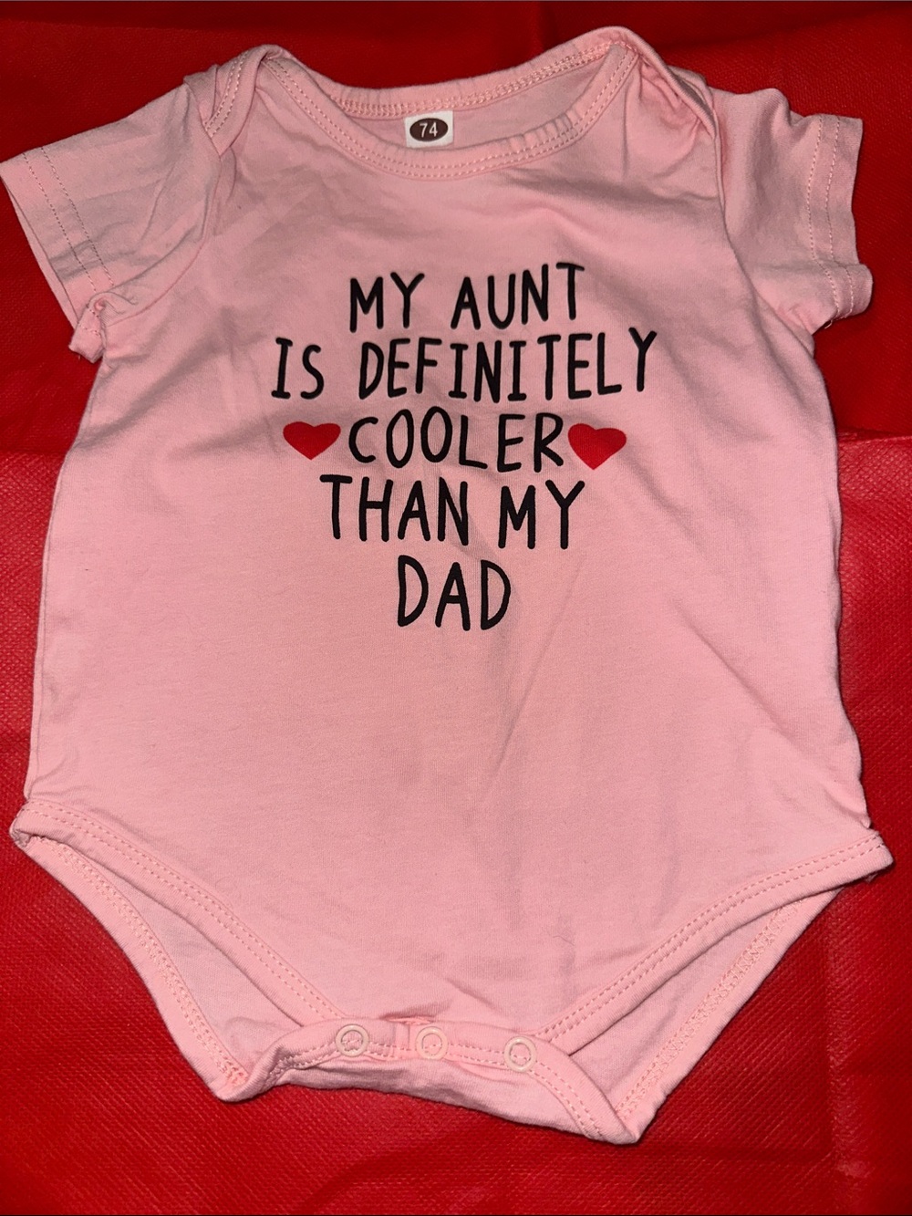 Pink Baby One-Piece Bodysuit - 'My Aunt Is Definitely Cooler Than My Dad'